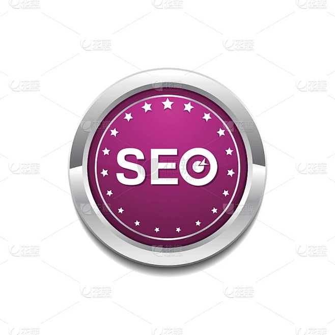 SEO粉色矢量按钮图标