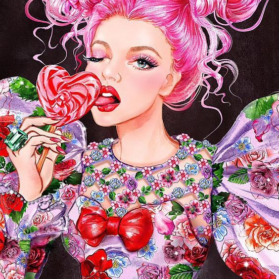 华人插画师sunnygu笔下风情万种的女孩