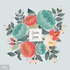 婚礼花卉清新素材贺卡婚纱鲜花设计合集装饰元素矢量插画素材 (14)