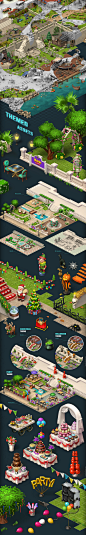 Isometric 3D Game Sprites – Manor Cafe : More than 500 Isometric Illustrations done for Manor Cafe game by Gamegos.