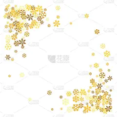 随机散落的雪花的框架或边缘