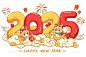 2025数字卡通蛇年新年过年春节贺岁喜庆蛇形象插画图片素材下载 - 觅知网