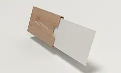 白色精美名片木质名片盒样机