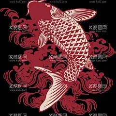 手绘鲤鱼打挺  - 源文件下载【酷图网】新年插画,手绘素材,春节素材,新年元素,商业插画,喜庆元素,新年海报,年年有余,锦鲤素材,鲤鱼元素,卡通鲤鱼,新年插画元素,贺新春,鲤鱼年画,锦鲤插画,