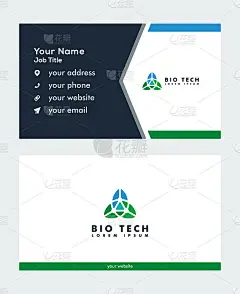生物科技图标符号和名片向量