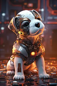 电子科技创意立体十二生肖狗动物模型图片