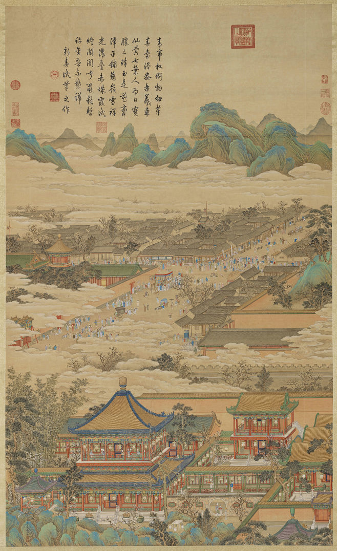清_丁观鹏_十二禁御图之太簇始和图