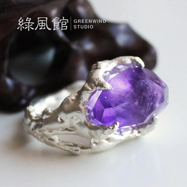 紫水晶戒指 女 925纯银饰品欧美时尚设...