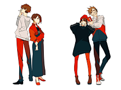 深海奥里昂采集到线稿 双人/多人pose