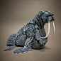 intricate LEGO sculptures by mitsuru nikaido reimagine animals as mecha-style robots