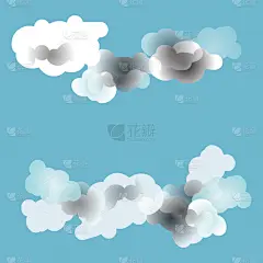 多样,云,天空,漫画,蓝色,背景,云景,天气,户外,剪影