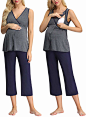 Amazon.com: zexxxy 女式超柔软孕妇与哺乳睡衣套装孕妇睡衣 ze0045: Clothing