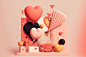 Minimal background minimalist valentine's day abstract illustrations with elements of minimalism