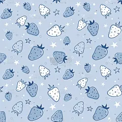 草莓无缝图案手绘涂鸦风格浅蓝色背景。创意线纹理面料，包装，纺织品，墙纸，服装，睡衣。矢量图