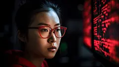 (3/4) 一个戴着眼镜的女孩在展示附近的照片，以VRay Tracing的风格呈现，以 Confucian ideology 为背景，以 Studio Portraiture 的方式拍摄，使用 Subtle Lighting 和 HDR 技术，以及 Photo-Realistic Techniques 和 Cyberpunk Realism 的风格(AI绘图来自WeDraw.art)
