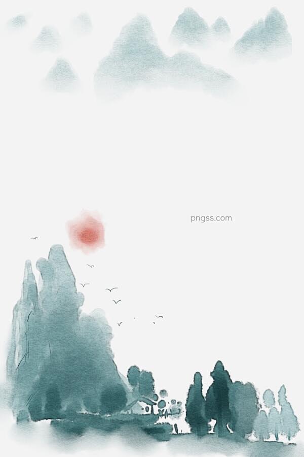 水墨燕子边框插画图片大小2000x300...
