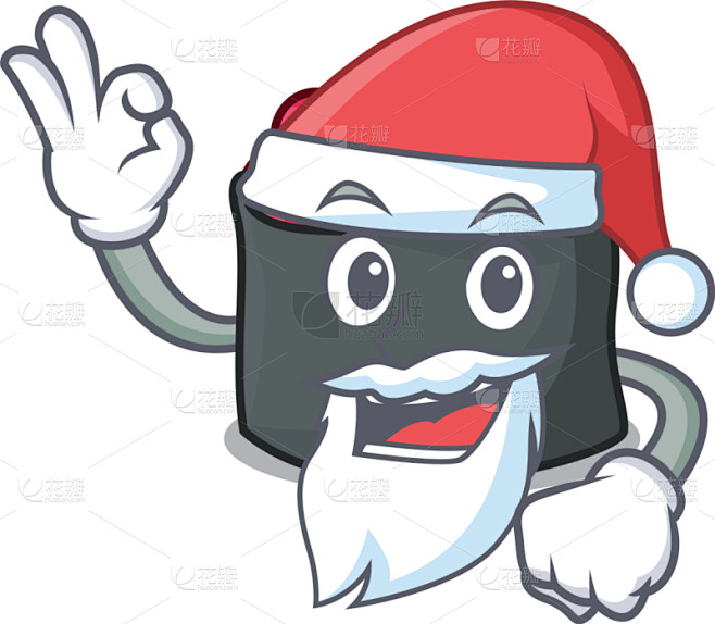 圣诞老公吉祥物鱼卵时尚卡通可爱的传统寿司清新午餐