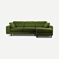 Stefan Chaise End Click Clack 沙发床，高山绿色面料
