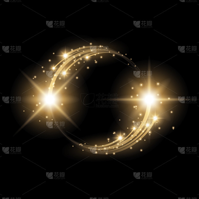 闪亮的,圆形,彩色图片,照明设备,星形,黄金,运动模糊,幻想,闪亮,弯曲