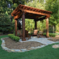 Create a shaded escape from the sun and a welcoming atmosphere for entertaining guests. WoodNaturally.com is full of backyard ideas like gazebo and decks.: 