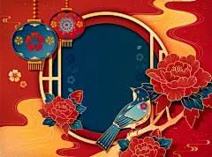 点击来源直接获取大图文件 |“Chinese traditional background”常见释义为“中国传统背景” 