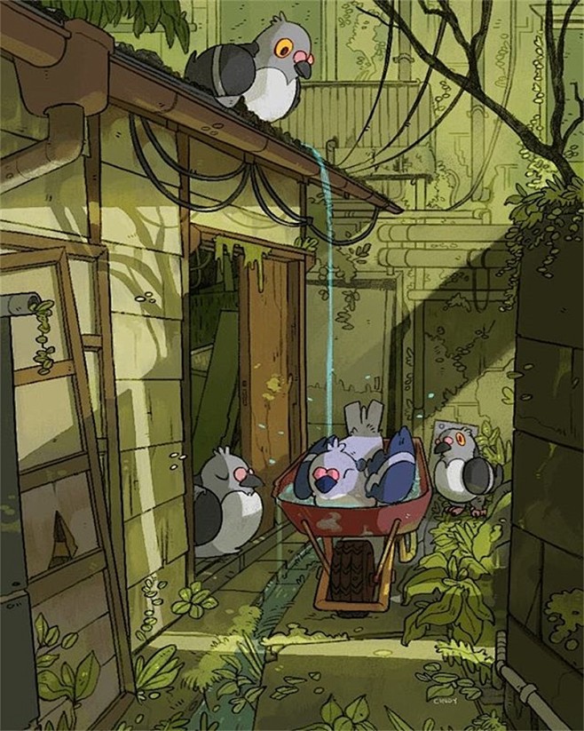 暖色调！14款治愈系场景插画
