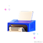 打印机打印打印纸张文件3D图标 printer print printing paper file icon