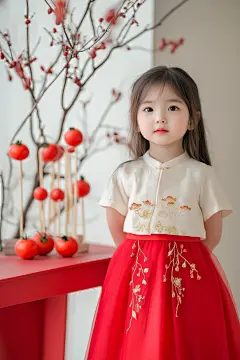 春节新年过年女孩宝宝儿童摄影图