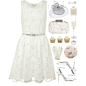 A fashion look from May 2014 featuring white belted dress, closed toe shoes and rose purse. Browse and shop related looks.