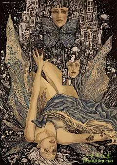 Julliane 手绘插画欣赏 黑白插画 黑白 骷髅 装饰插画 神话 涂鸦 手绘 圣经 
