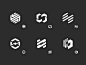 Intermash logo shape exploration metal factory industry machinery vector flat black and white monochrome concept icon mark logo sign sketches identity branding
