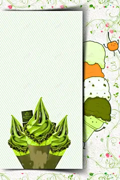 手绘创意抹茶冰淇淋海报模板背景 背景 设计图片 免费下载 页面网页 平面电商 创意素材