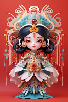 京剧人物国粹扮相人物模型