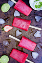 Strawberry Rhubard & Lime Popsicles