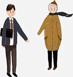 回家免抠素材_新图网 https://ixintu.com 卡通 情侣 手绘 牵手