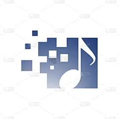 music notes logo creative abstract key note