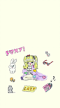 「卡通手机壁纸。少女原宿。插画设计。高清动漫。日系韩系。背景锁屏。搞怪欧美。平铺素材。」❤️