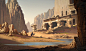Ruins in The Desert, Raphael Lacoste : Concept art I did in 2014 during AC origins Conception. used as benchmark for the art direction of the ruins in the desertic lands of egypt. hope you like !