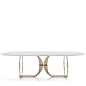 Convivio - Capital Collections : Available wooden or marble top. Metal basement with lacquered mat insert.