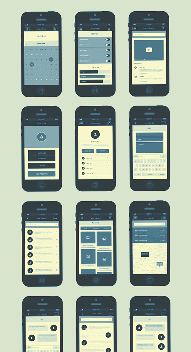 iPhone App Wireframe...