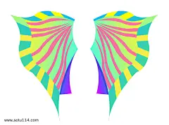 手绘彩条翅膀插画图片png免抠元素卡通手绘背景装饰免扣图片