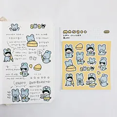 薄荷兔手帐韩国manzoo pancy面包小人儿防水贴纸 1张ins可爱-淘宝网