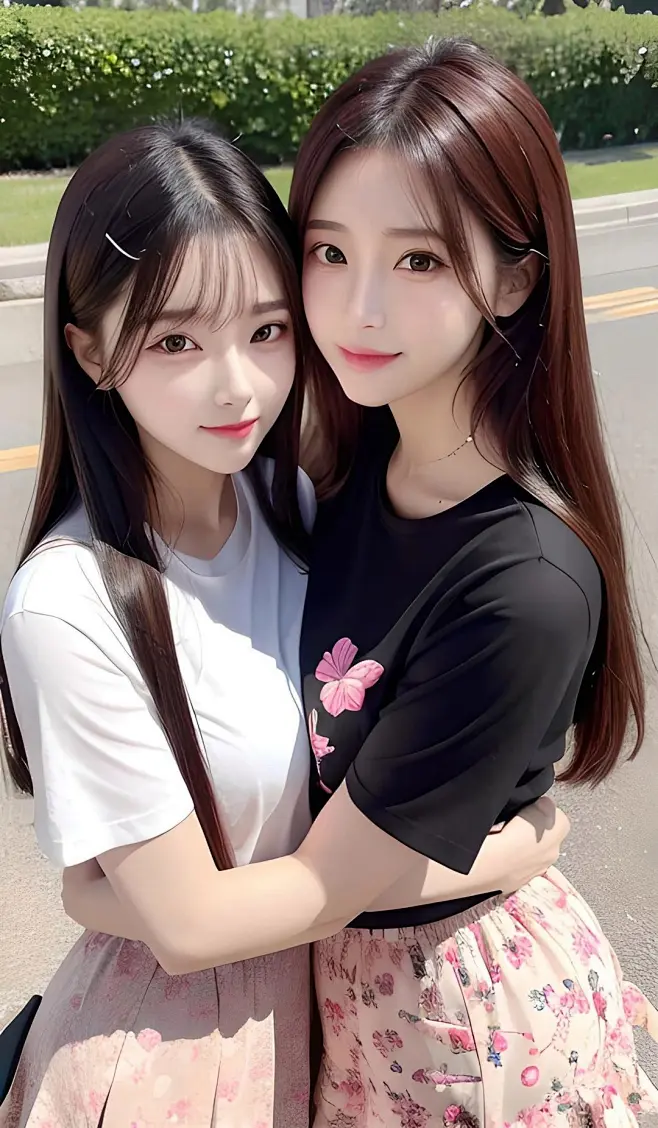 姐妹花，双倍快乐@Ai绘画本的动态-花瓣网