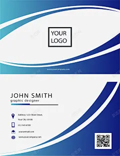 商务风蓝色条纹名片矢量图 页面网页 平面电商 创意素材