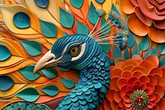 3D立体孔雀浮雕