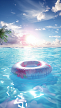 mingming8571_an_inflatable_ring_in_the_ocean_in_the_style_of_ph_77538a7f-7888-4950-b749-d54fb4d5271c