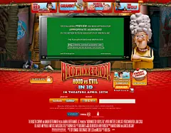 美国2011年五一3D三维卡通电影《小红帽2Hoodwinked Too! Hood VS. Evil》宣传网站，海顿・潘妮蒂尔 格伦・克洛斯 帕特里克・沃伯顿配音主演，剧情：新片秉承了2005年《小红帽》“将童话黑色到底”的路线，继续极尽恶搞之能事。 海顿・潘妮蒂尔接替安妮・海瑟薇为小红帽配音。酷站截图欣赏-编号：13766