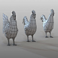 rooster 3d model animated: 