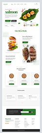 美食类网站设计，图文排版与布局都值得参看借鉴~From：Dribbble   #灵感的诞生##网页UI#​​​​