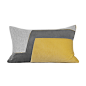 MISSLAPIN简约现代/沙发靠包垫抱枕/黄色灰色不规则拼接腰枕-淘宝网